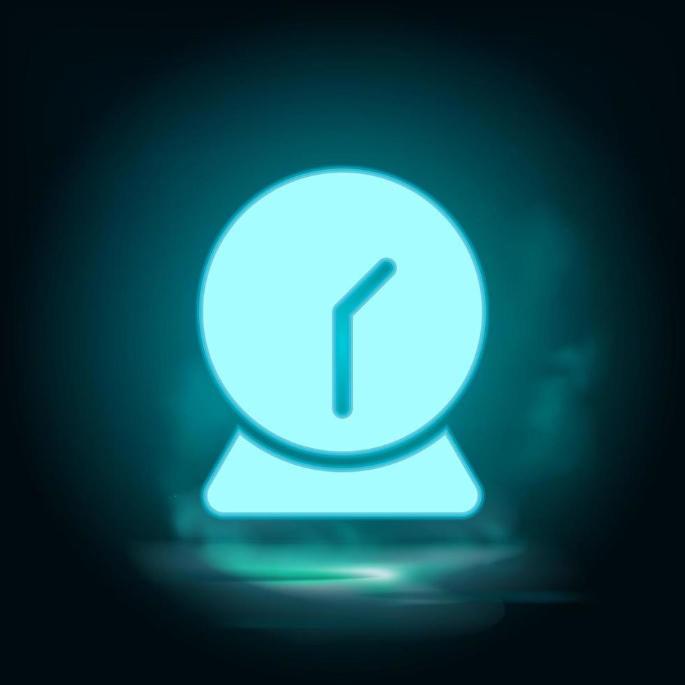 Alarm, clock neon icon - Vector. Blue neon illustration. Alarm, clock neon icon - Vector. Infographic concept vector illustration on white background