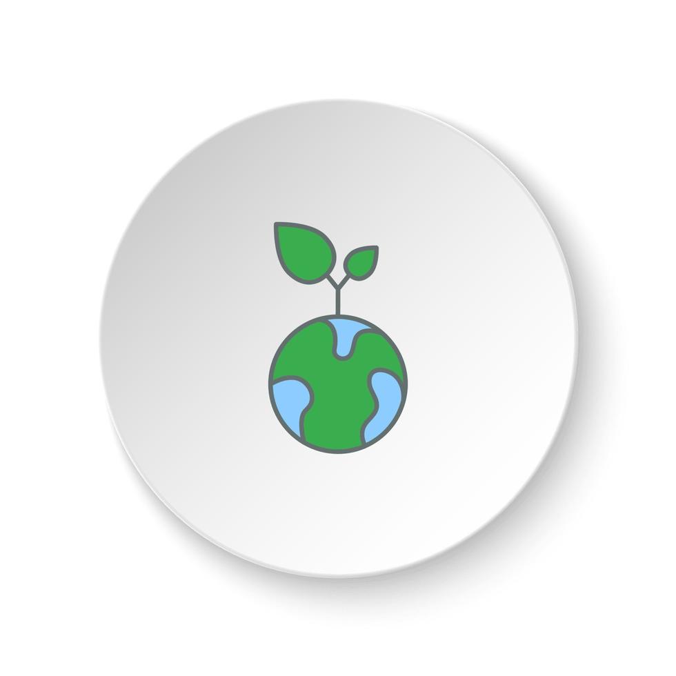 Round button for web icon, eco energy, . Button banner round, badge interface for application illustration on white background vector