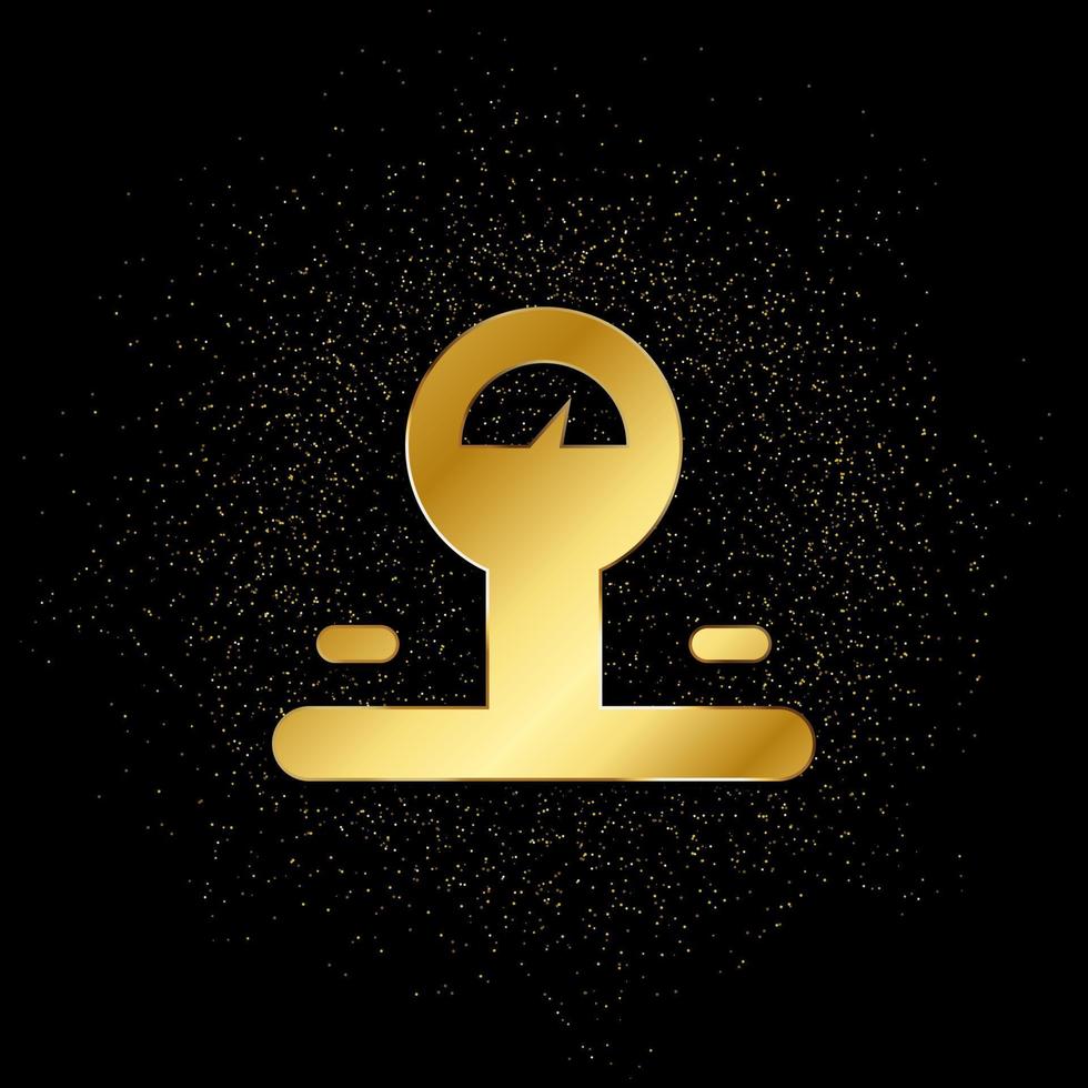 balance, scales gold icon. Vector illustration of golden particle background. gold icon