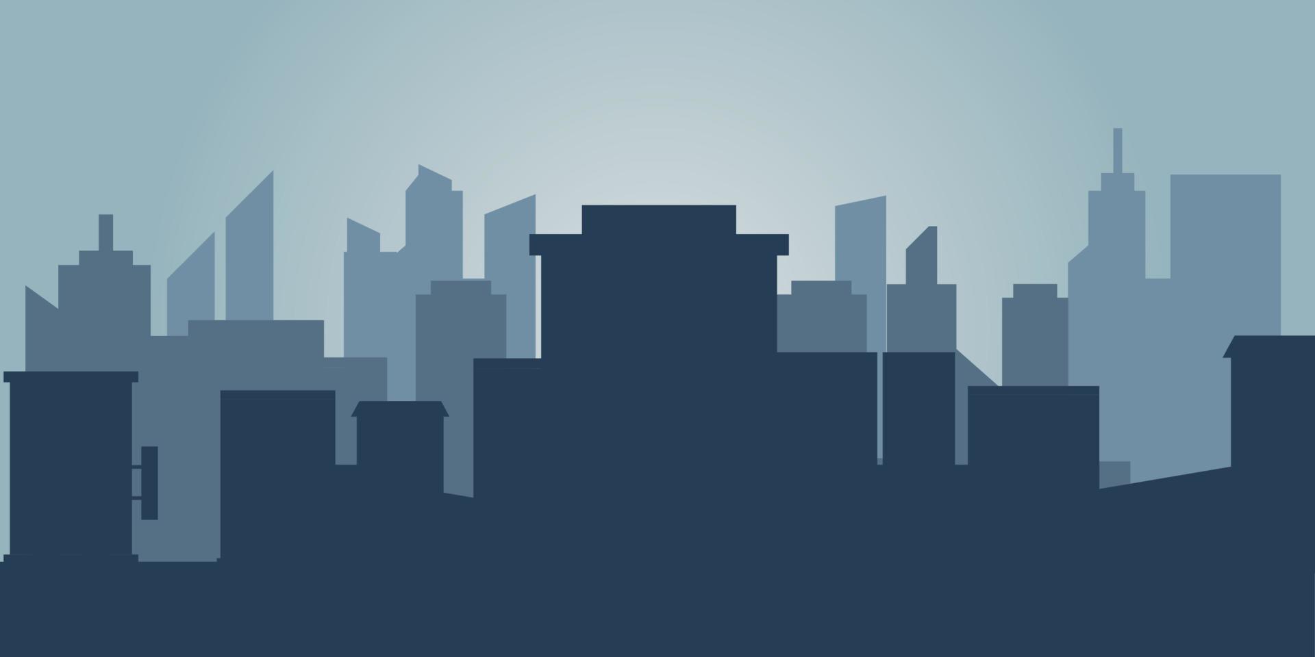 Set of cityscape background. Skyline silhouettes. Modern architecture. Horizontal banner with megapolis panorama. Building icon. Vector illustration. City silhouettes, building vector illustration