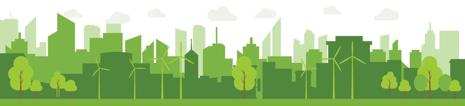 verde ciudades ayuda el mundo con Respetuoso del medio ambiente concepto ideas.vector ilustración. vector