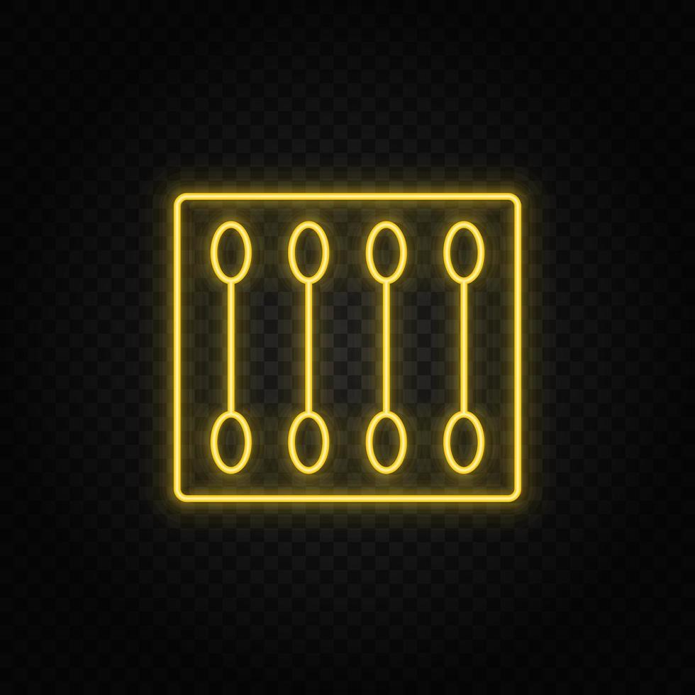 Connected gears and vector icons for logistic, service, shipping, distribution, transport, market, communicate concepts. Cotton buds, cotton stick gear blue icon set on dark background