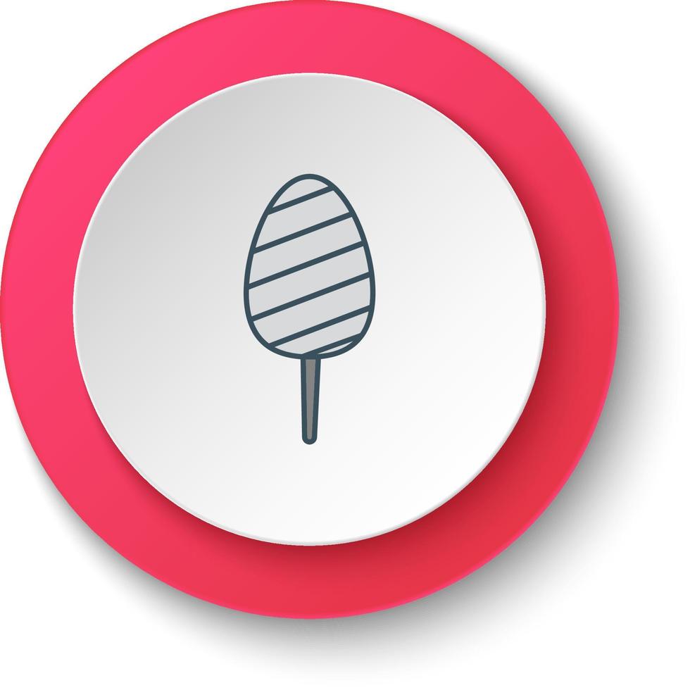 Round button for web icon, Candy candy floss. Button banner round, badge interface for application illustration on white background vector