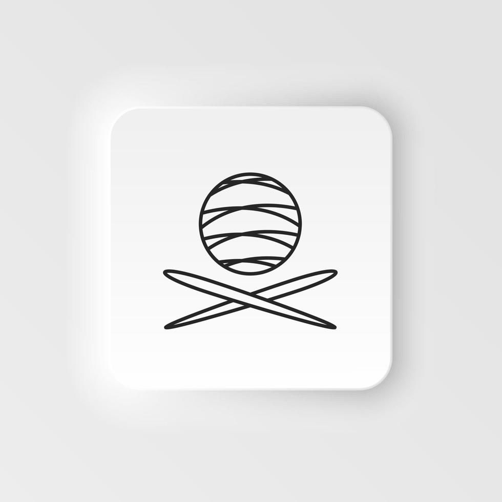 Knitting, weaving icon. Simple element illustration natural concept. Knitting, weaving icon. Neumorphic style vector icon on white background