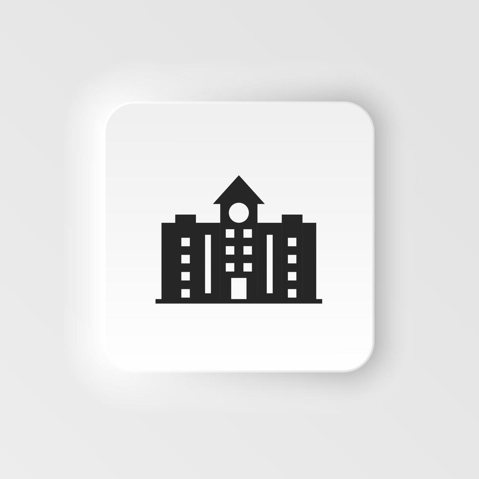 School buildings neumorphic style icons. Professional, pixel perfect neumorphic style icons. School neumorphic style icon. School building neumorphic style icon . vector