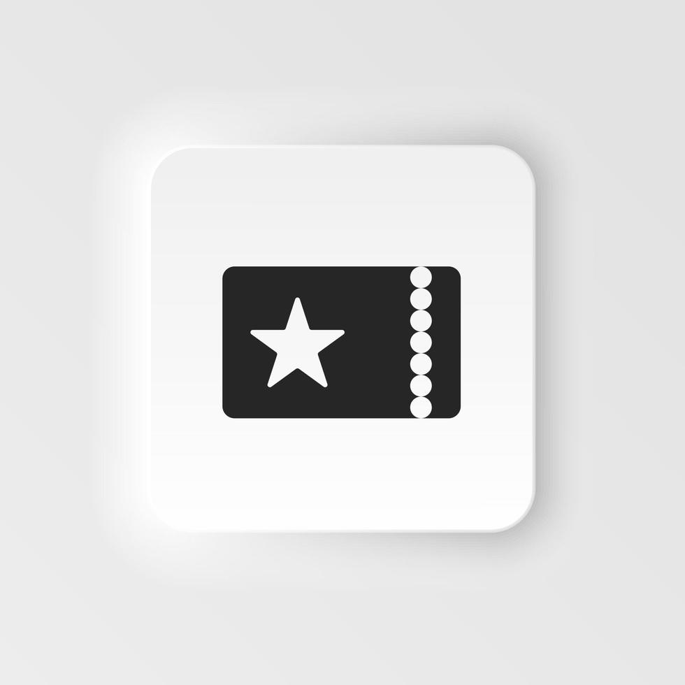 Cinema, show, ticket neumorphic style vector icon. Simple element illustration from UI concept. Cinema, show, ticket neumorphic style vector icon. Finance concept vector illustration. .