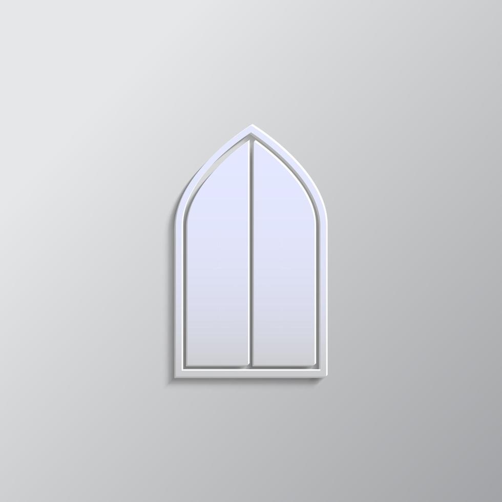 Church, door, icon paper style. Grey color vector background- Paper style vector icon