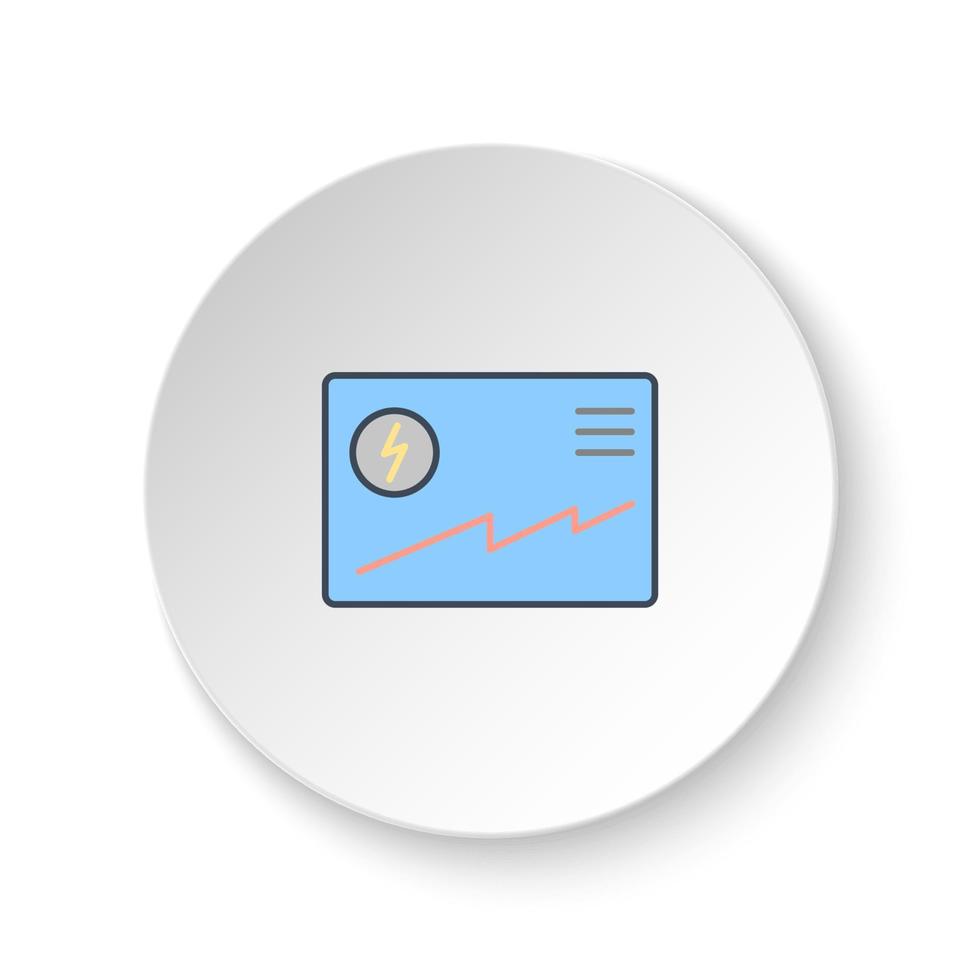 Round button for web icon, business and finance, analytic. Button banner round, badge interface for application illustration on white background vector