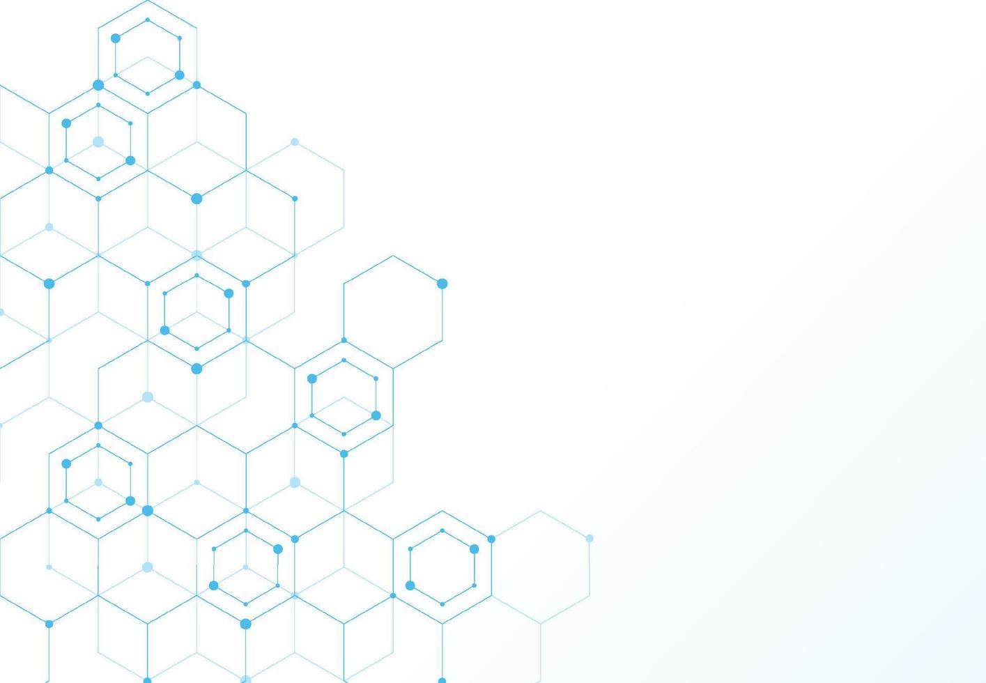 Abstract hexagonal molecular structures in technology background and science style. Medical design. Vector illustration