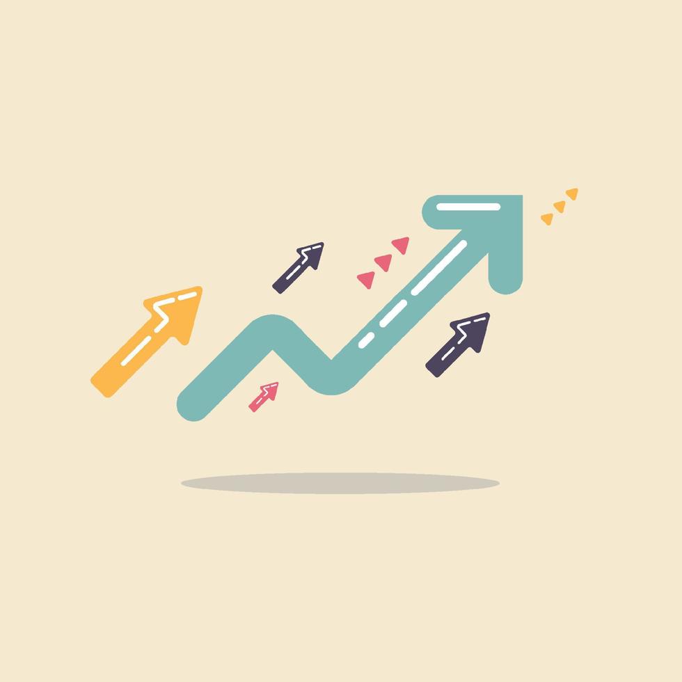 Growth financial trading stock for business. Vector illustration