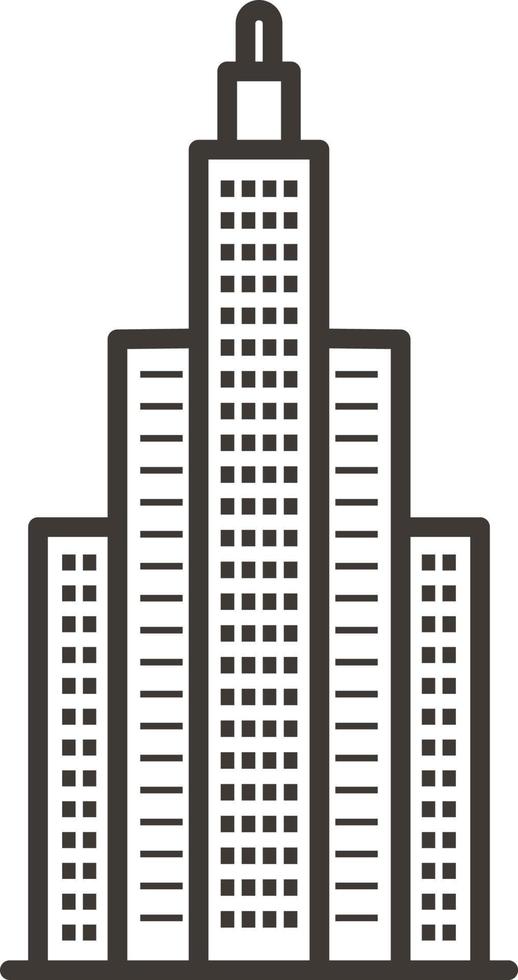 Building, outline, icon - Building vector icon on white background