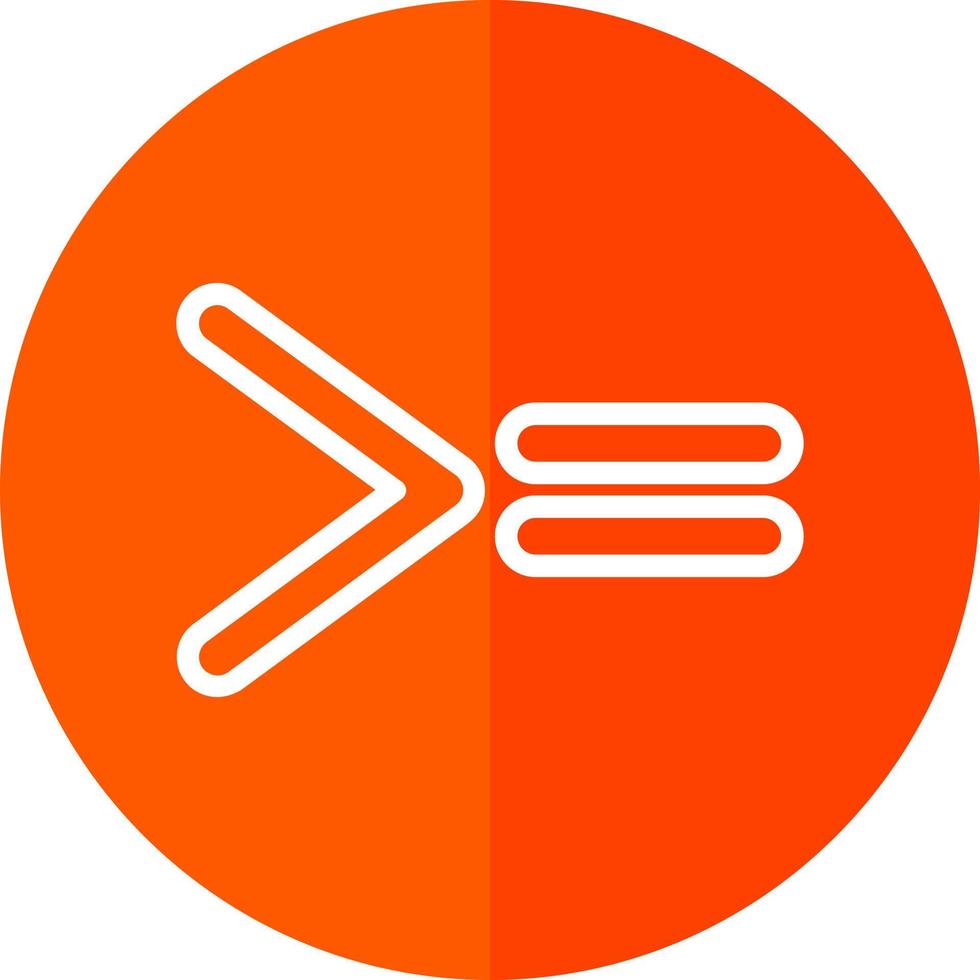 Greater Than Equal Vector Icon Design