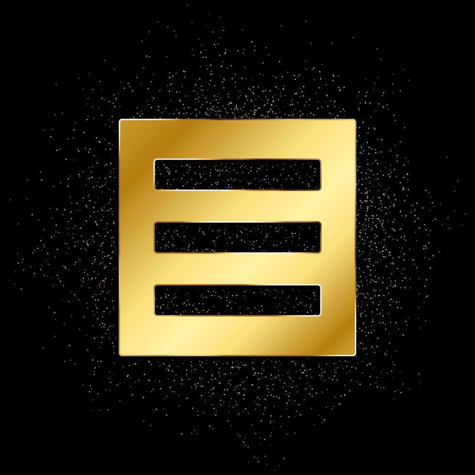 delivery, product gold icon. Vector illustration of golden particle background. gold icon