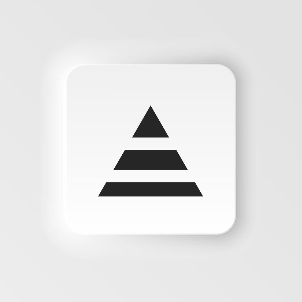 Career, finance, pyramid neumorphic style vector icon. Simple element illustration from UI concept. Career, finance, pyramid neumorphic style vector icon. Finance concept vector illustration. .