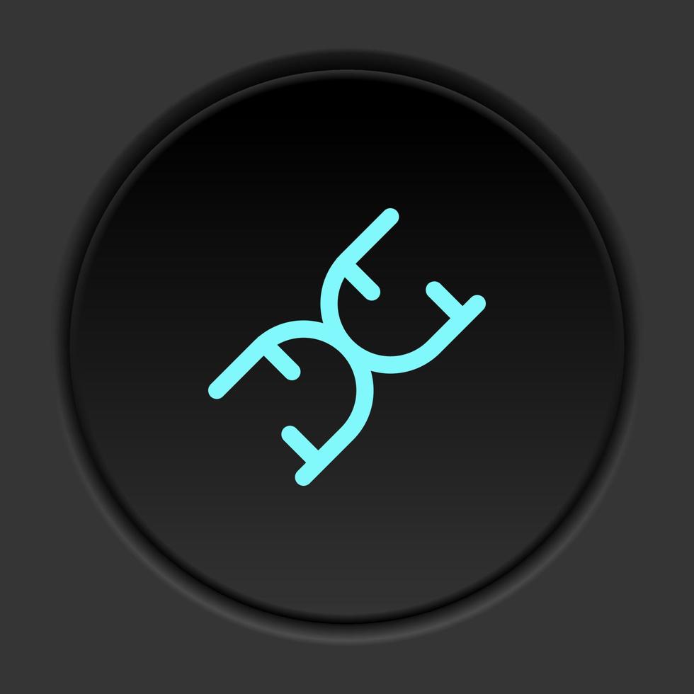 Round button icon, biology, dna. Button banner round, badge interface for application illustration on dark background vector