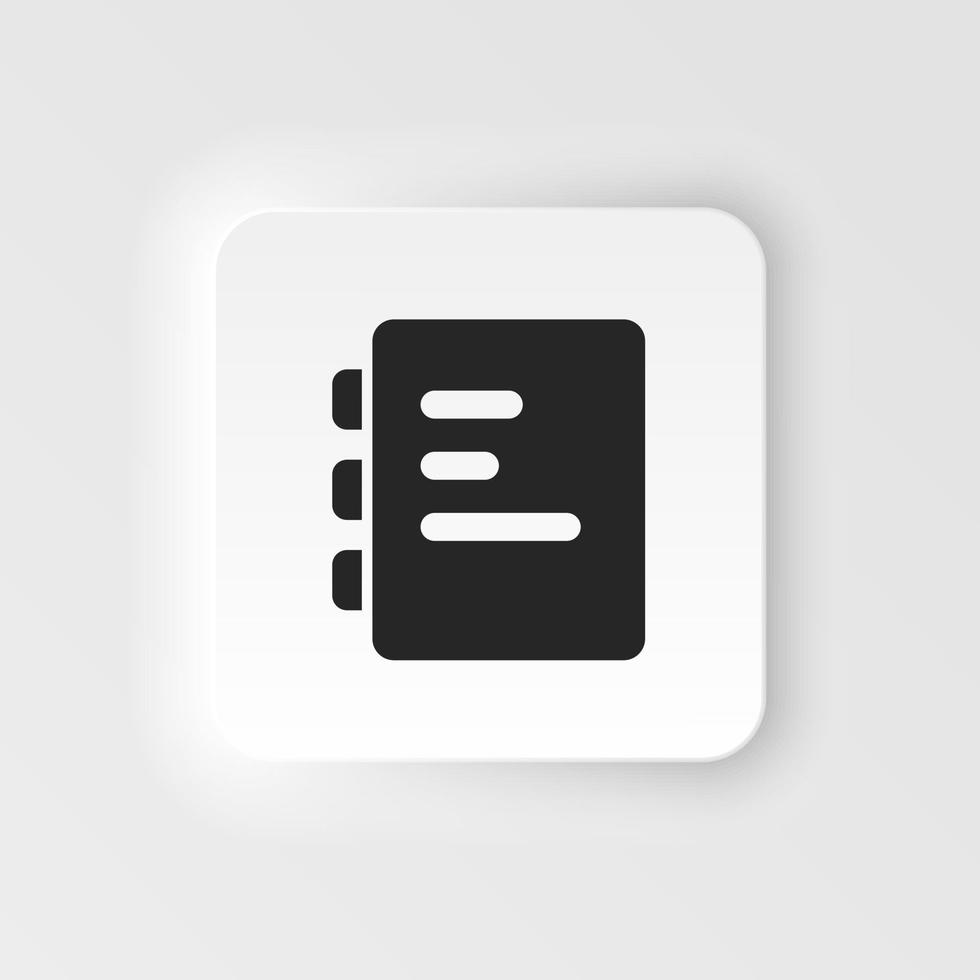 Document icon - Vector. Simple element illustration from UI concept. Document icon neumorphic style vector icon .