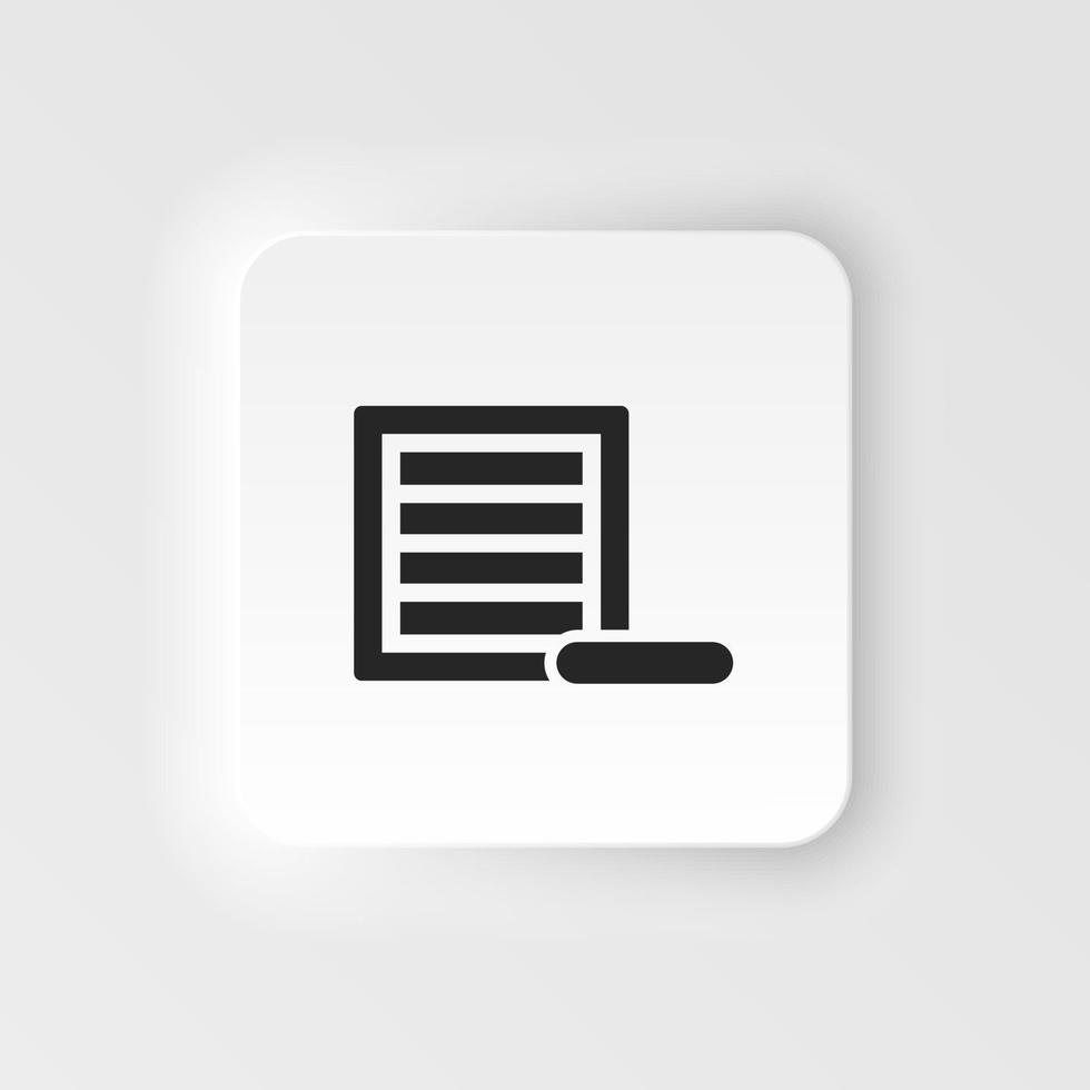 Box, product, remove neumorphic style vector icon. Simple element illustration from UI concept. Box, product, remove neumorphic style vector icon. Finance concept vector illustration. .