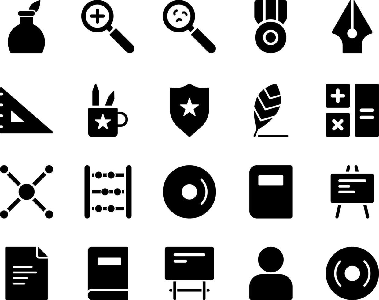 School and Education Icons set. cd, disk, dvd. Vector Illustration Set Of Simple Training Icons. Elements Presentation, Demonstration, University on white background