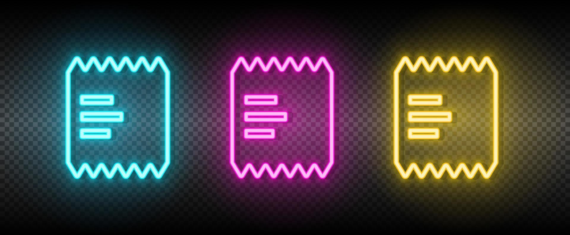 atm, cashbox neon vector icon. Illustration neon blue, yellow, red icon set
