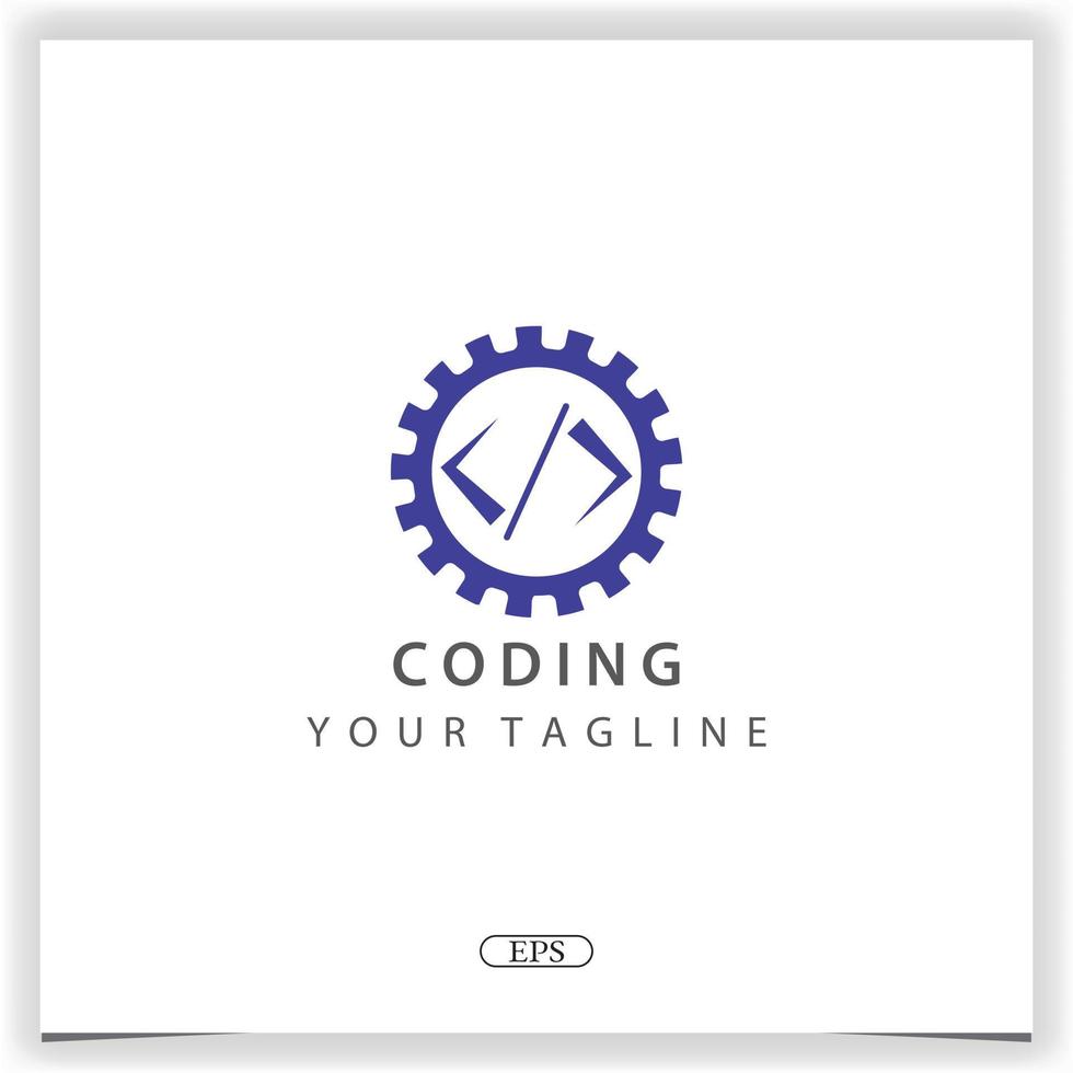 engranaje codificación o programador logo prima elegante modelo vector eps 10