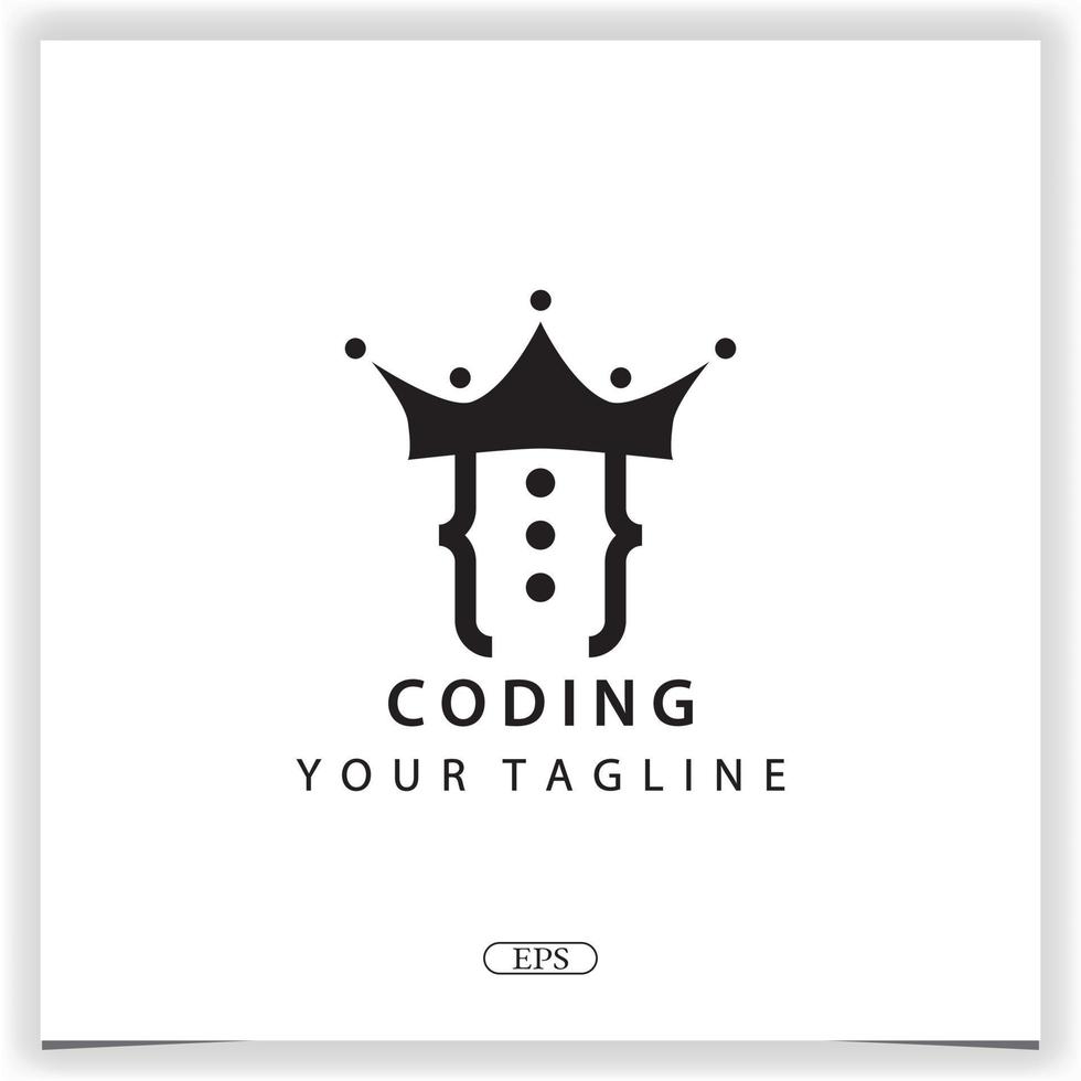 king coding or programmer logo premium elegant template vector eps 10