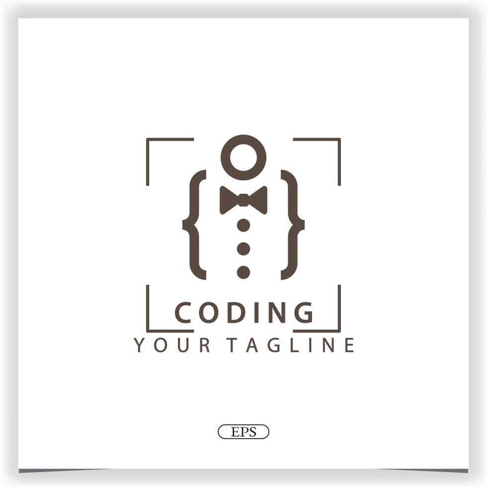 tie coding or programmer logo premium elegant template vector eps 10