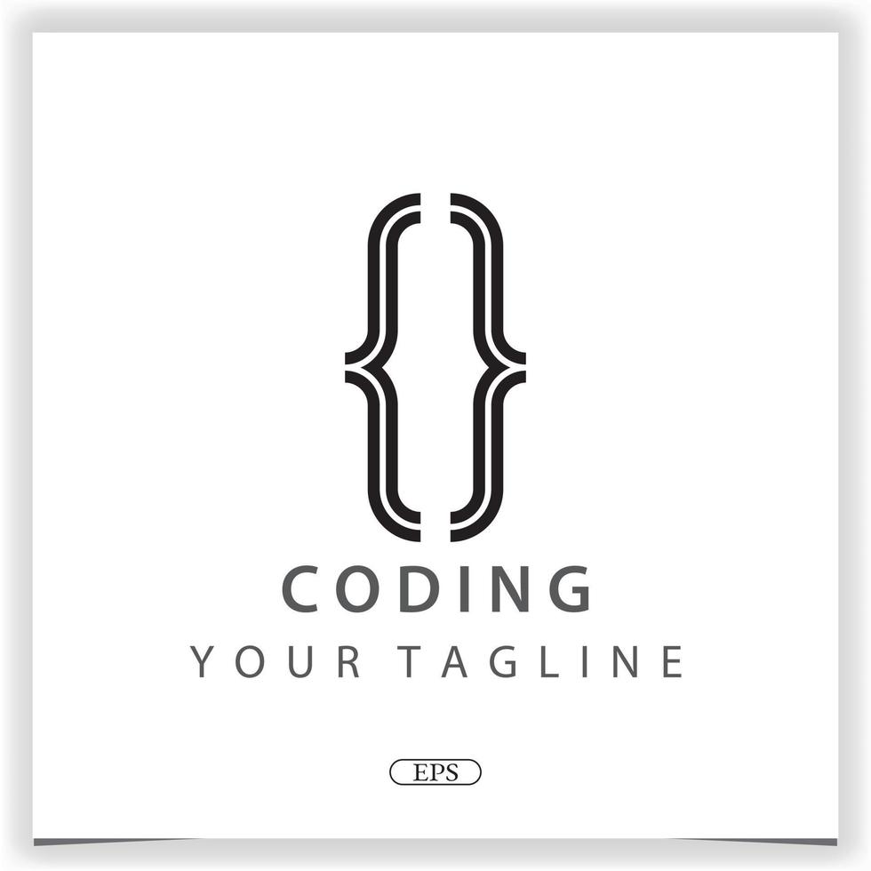 simple coding or programmer logo premium elegant template vector eps 10