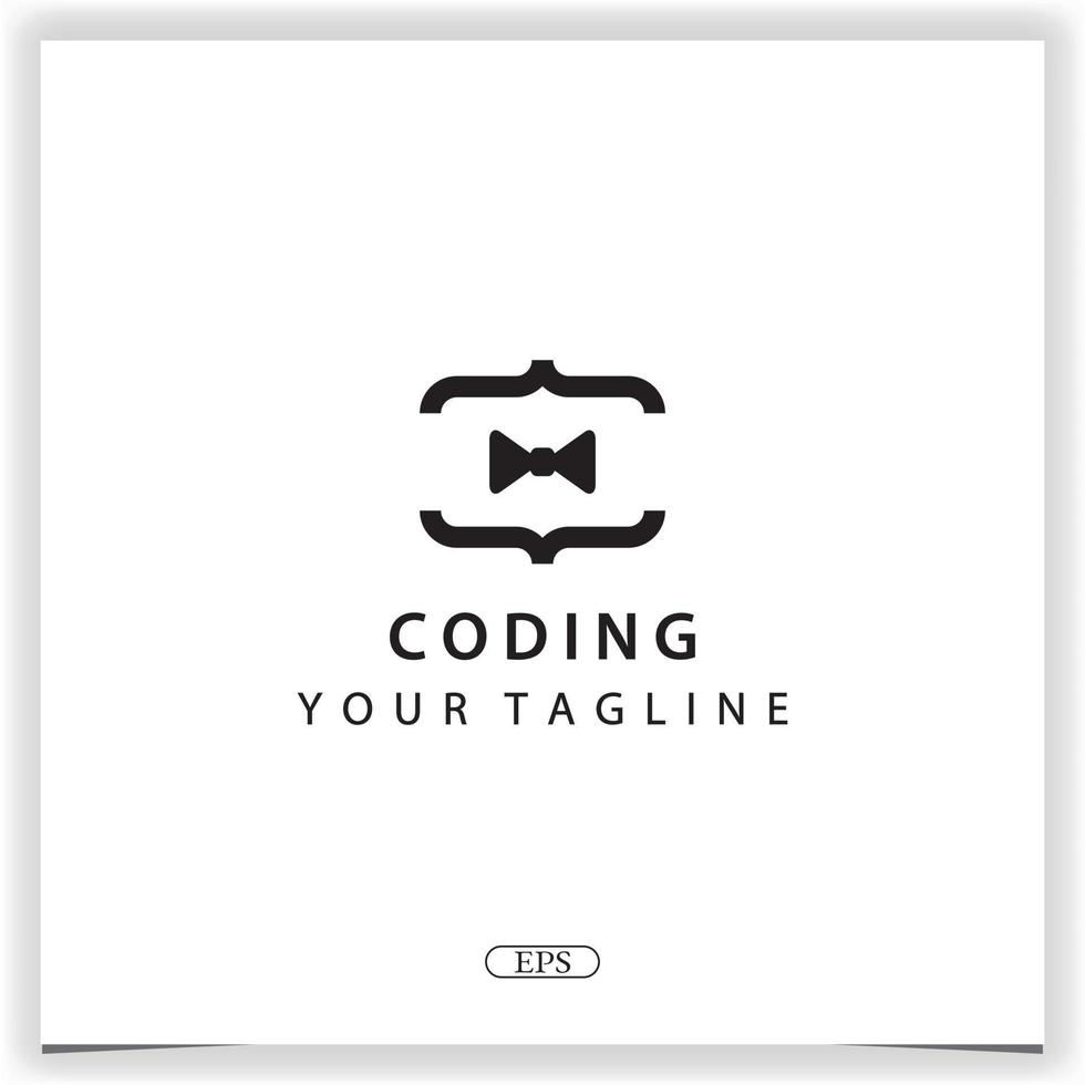 Corbata codificación o programador logo prima elegante modelo vector eps 10