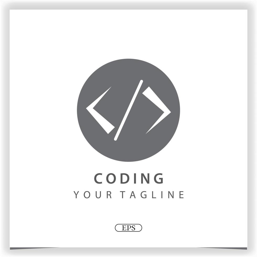 sencillo codificación o programador logo prima elegante modelo vector eps 10