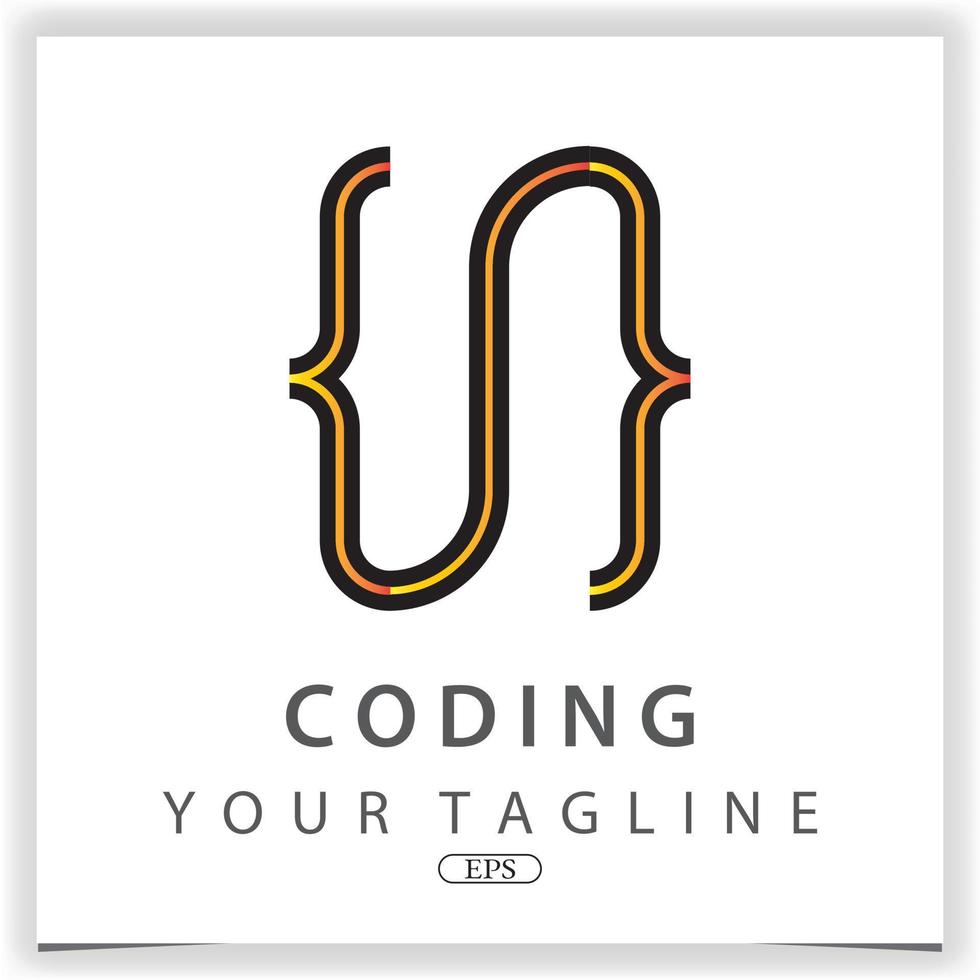 simple coding or programmer logo premium elegant template vector eps 10