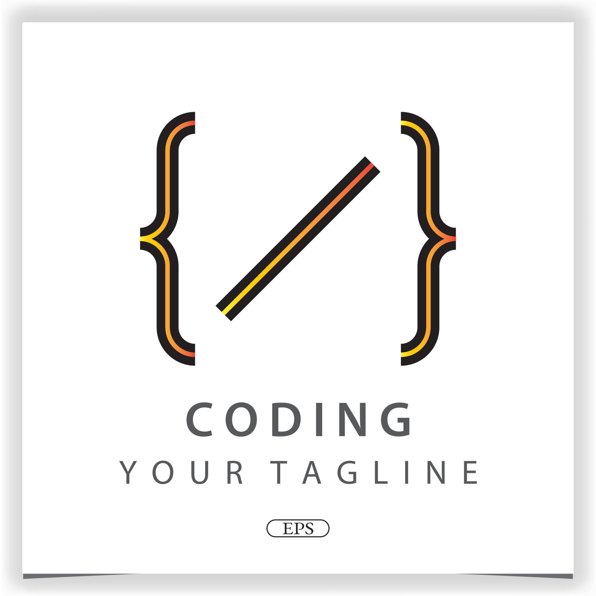 simple coding or programmer logo premium elegant template vector eps 10 ...
