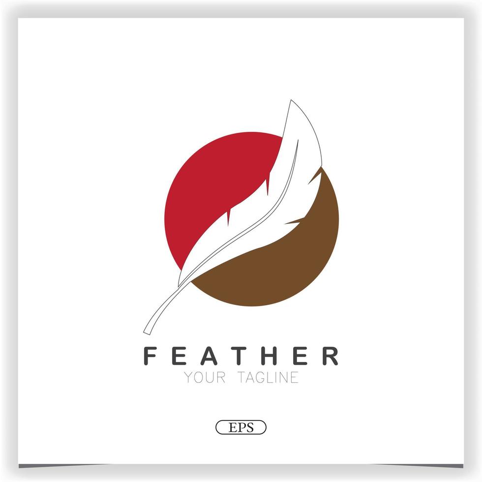 Abstract circle feather logo design vector image logo premium elegant template vector eps 10
