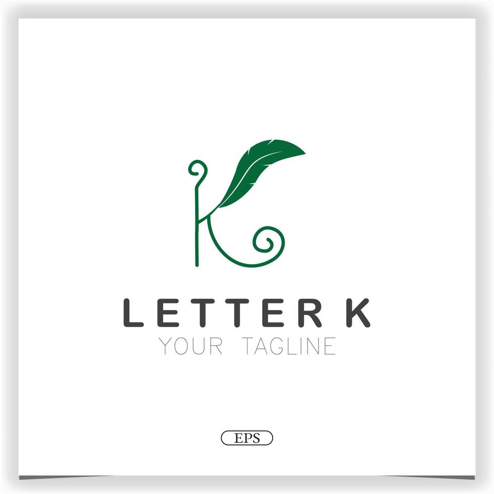 letra k pluma logo prima elegante modelo vector eps 10