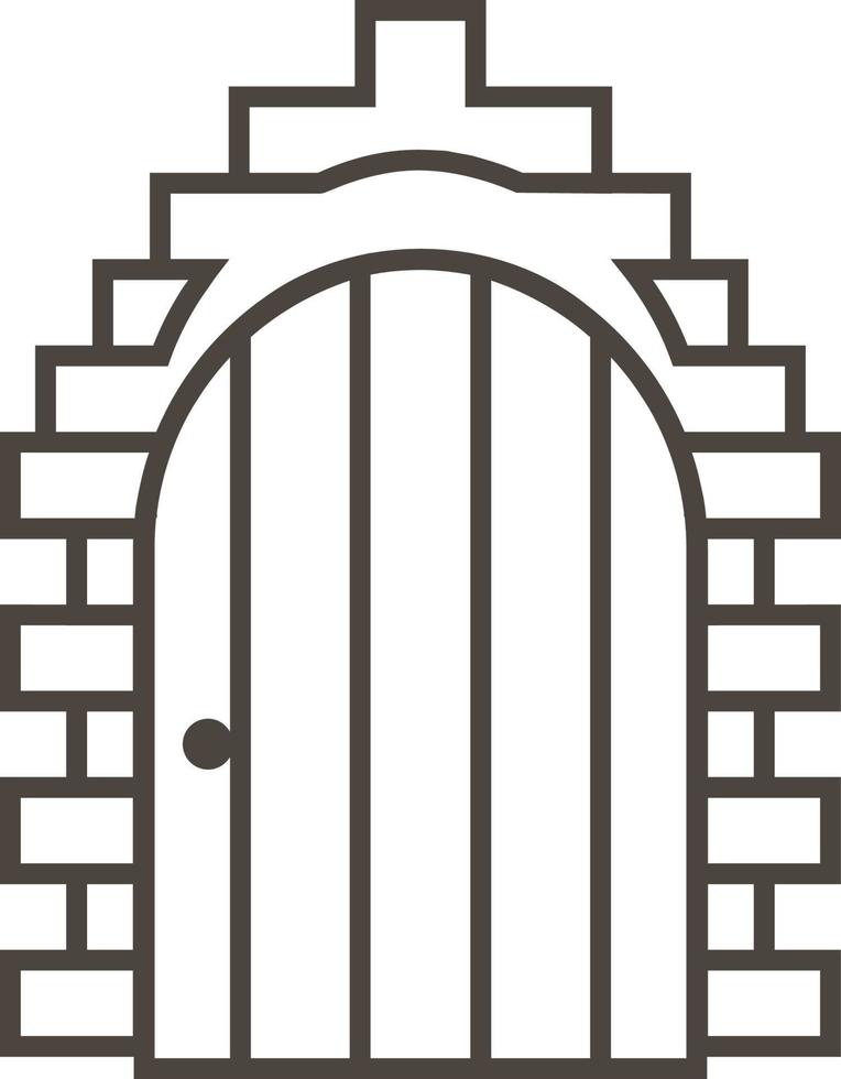 Castle, door, icon in trendy outline style isolated on white background. Door symbol for your web site design, logo, app, UI. Vector illustration, EPS10. - Vector on white background