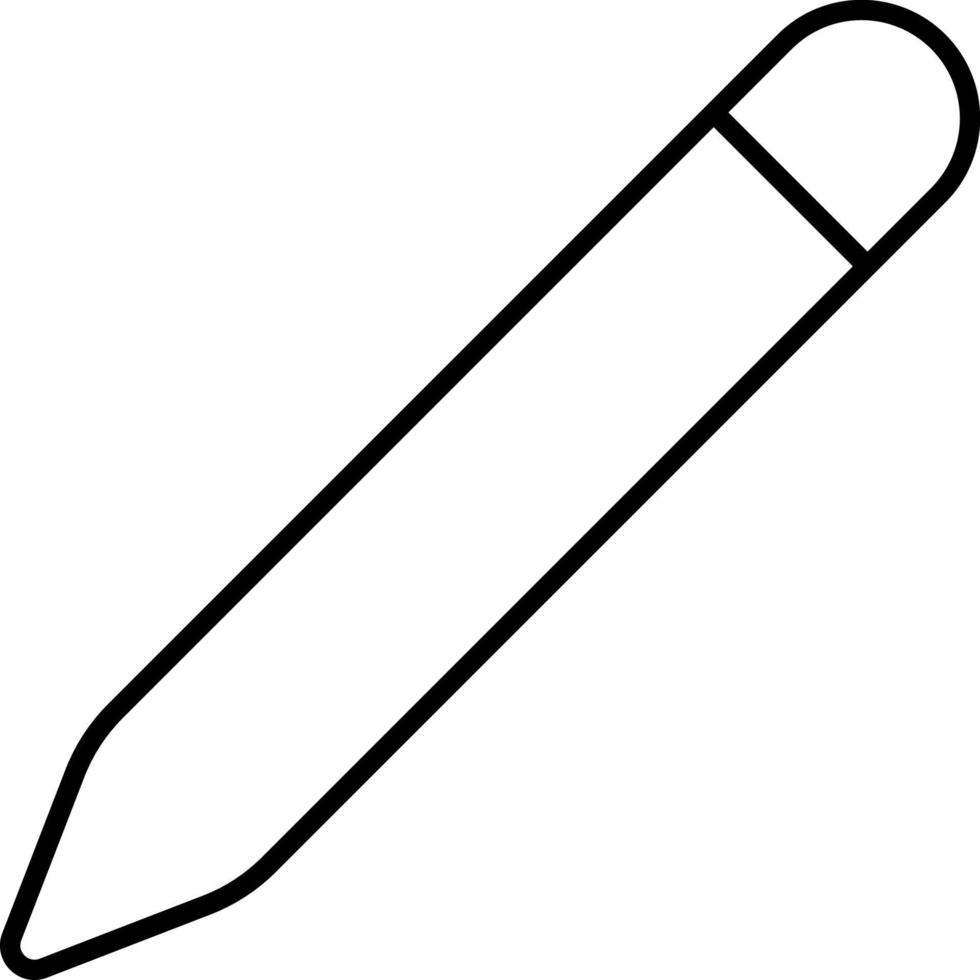 Line vector icon pencil. Outline vector icon on white background