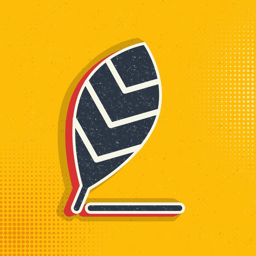 pen, bird feather pop art, retro icon. Vector illustration of pop art style on retro background