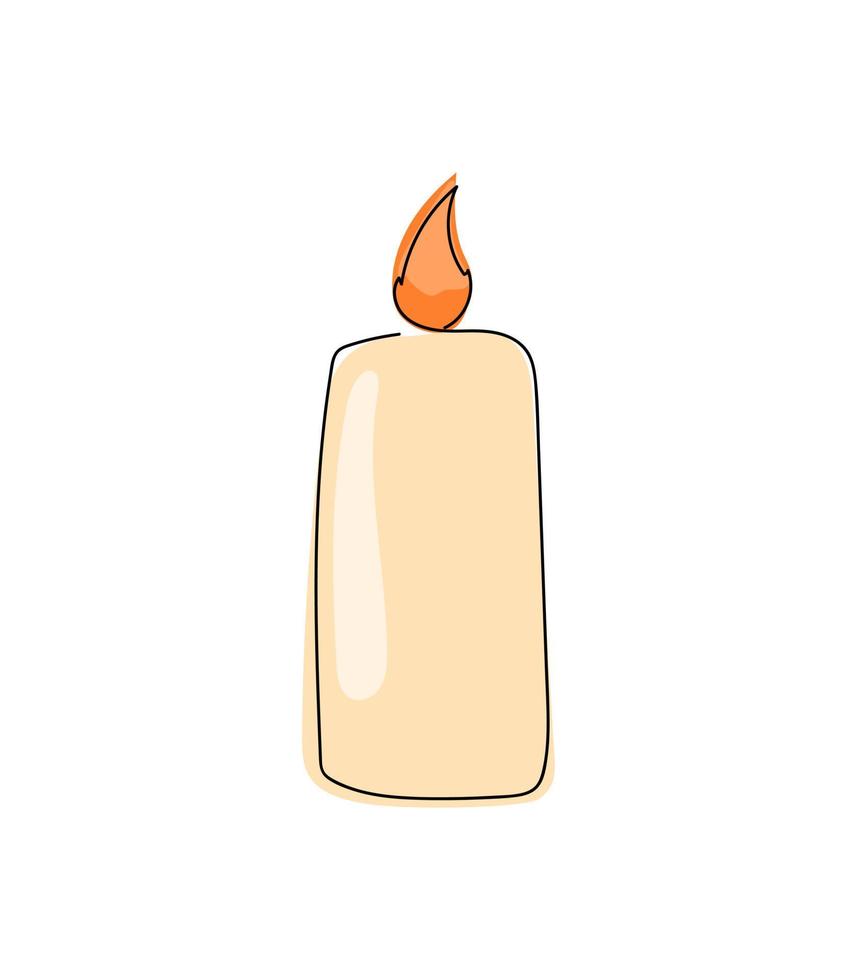 Candle line art vector