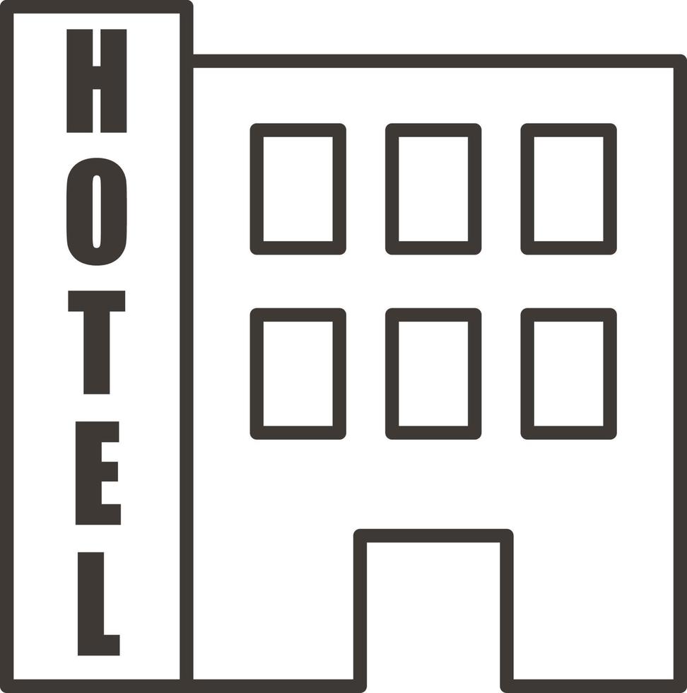 edificio, hotel, describir, icono - edificio vector icono en blanco antecedentes