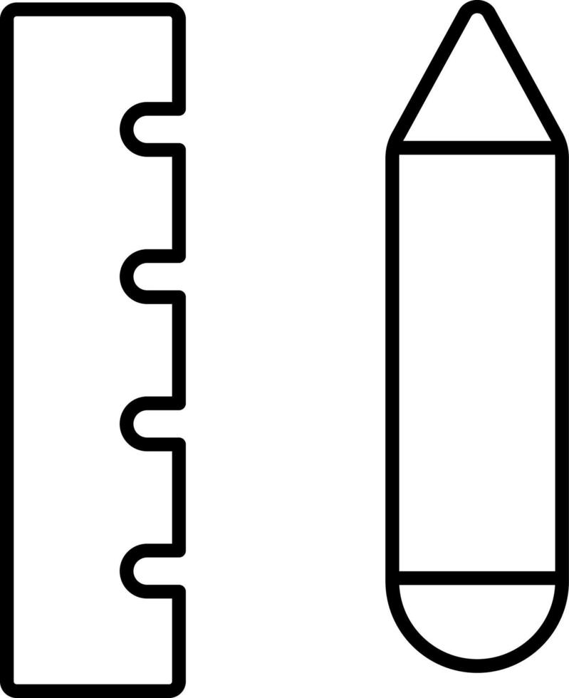 Line vector icon drafting tools, drawing tools. Outline vector icon on white background