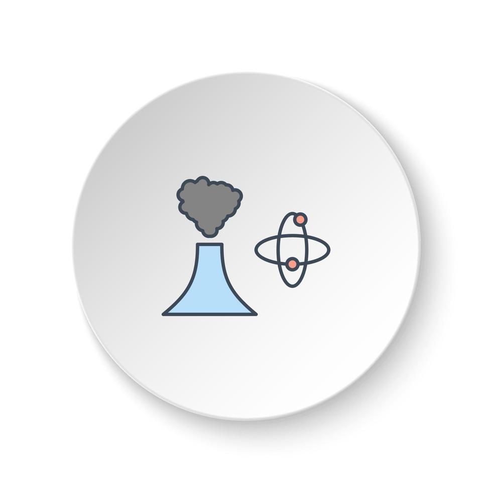 Round button for web icon, atom, plants, eco. Button banner round, badge interface for application illustration on white background vector