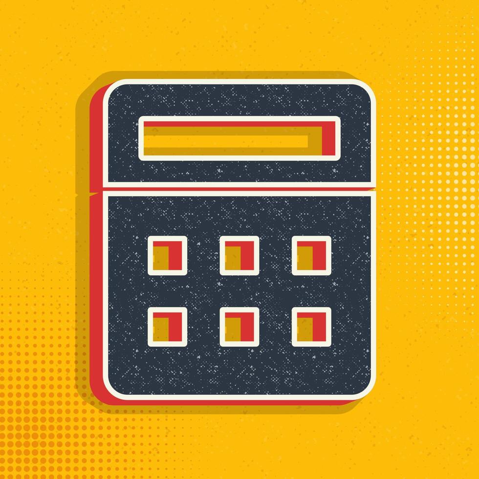 calculator pop art, retro icon. Vector illustration of pop art style on retro background