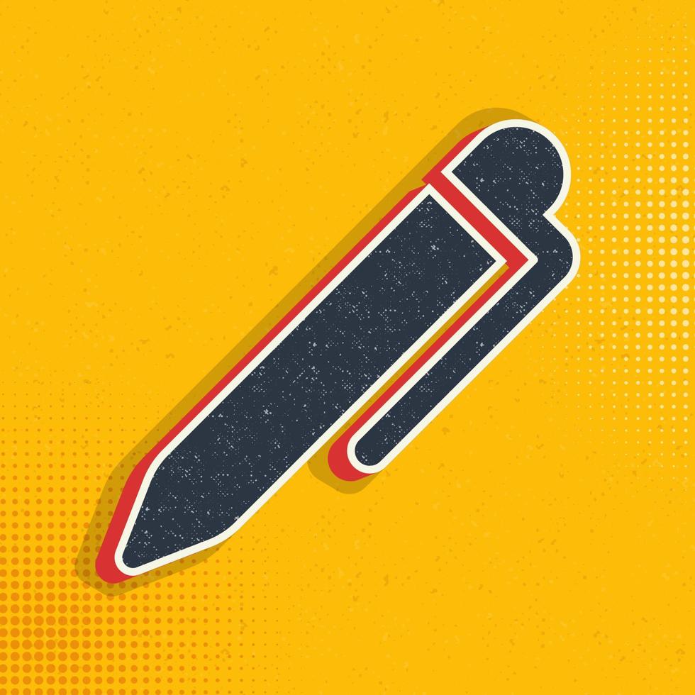 pencil pop art, retro icon. Vector illustration of pop art style on retro background