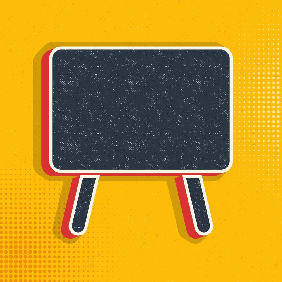 blackboard pop art, retro icon. Vector illustration of pop art style on retro background