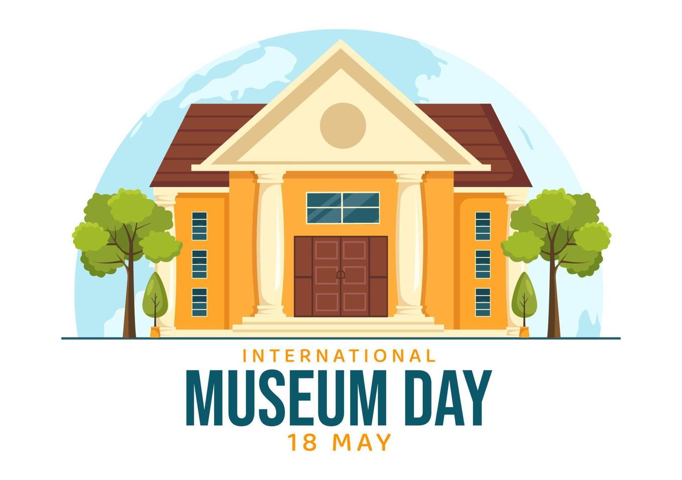 International Museum Day on May 18 Illustration with Building Gallery or Artworks in Flat Cartoon Hand Drawn for Web Banner or Landing Page Templates vector