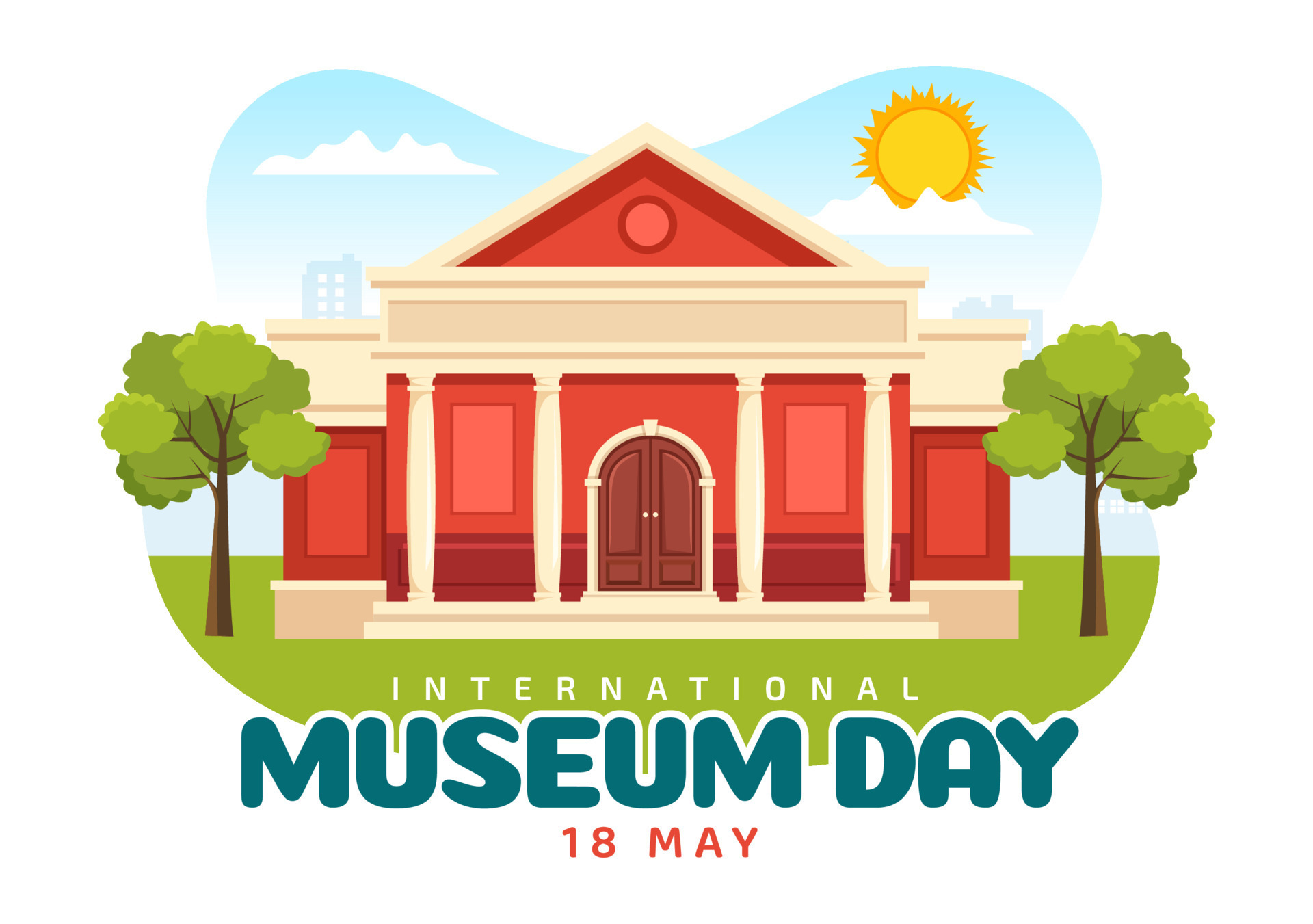 International Museum Day on May 18 Illustration with Building Gallery
