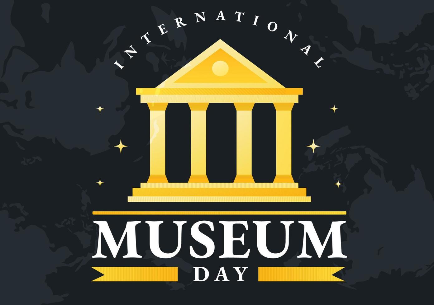International Museum Day on May 18 Illustration with Building Gallery or Artworks in Flat Cartoon Hand Drawn for Web Banner or Landing Page Templates vector