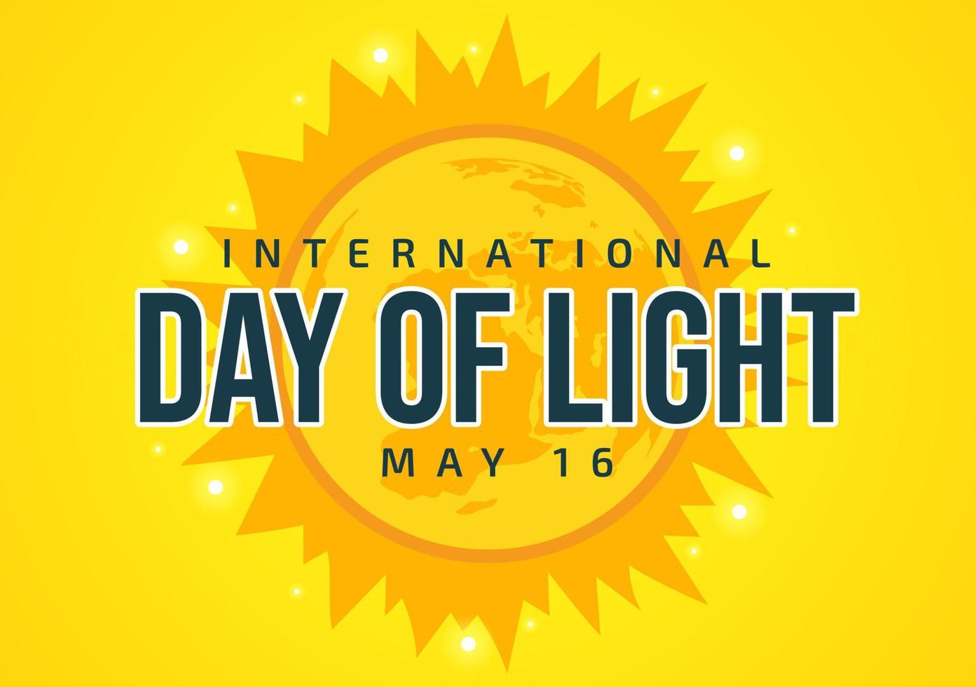 International Day of Light on May 16 Illustration to the Importance Use of Lamp in Flat Cartoon Hand Drawn for Banner or Landing Page Templates vector