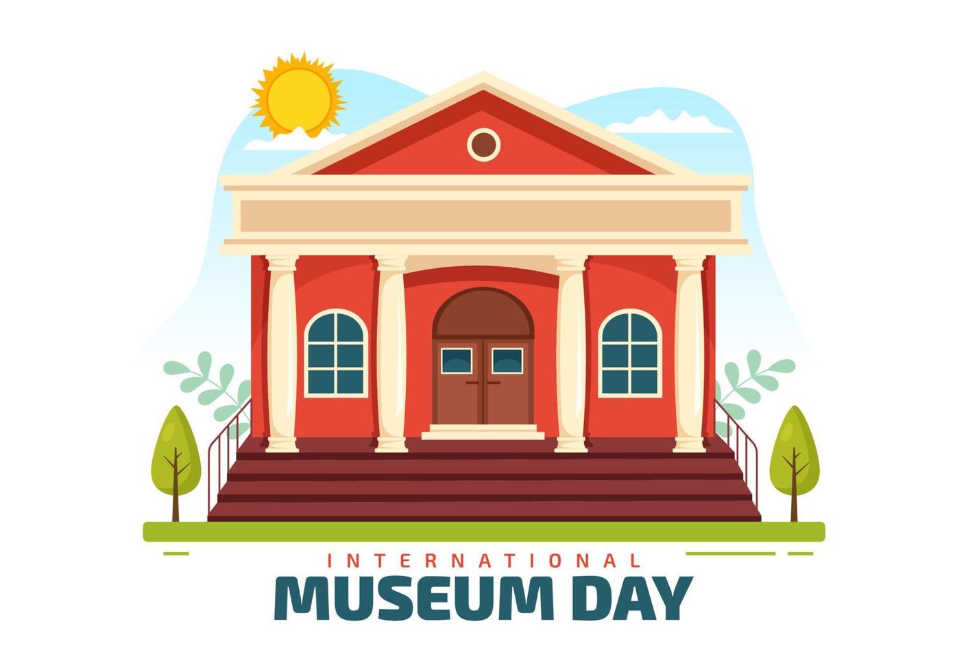 International Museum Day on May 18 Illustration with Building Gallery or Artworks in Flat Cartoon Hand Drawn for Web Banner or Landing Page Templates vector