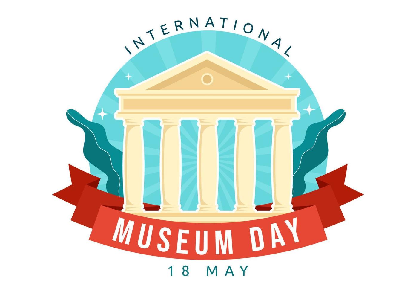 International Museum Day on May 18 Illustration with Building Gallery or Artworks in Flat Cartoon Hand Drawn for Web Banner or Landing Page Templates vector
