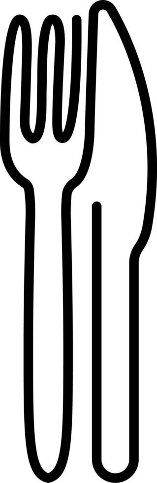 Continuous line art or One Line Drawing of plate, khife and fork. linear style and Hand drawn Vector illustrations.